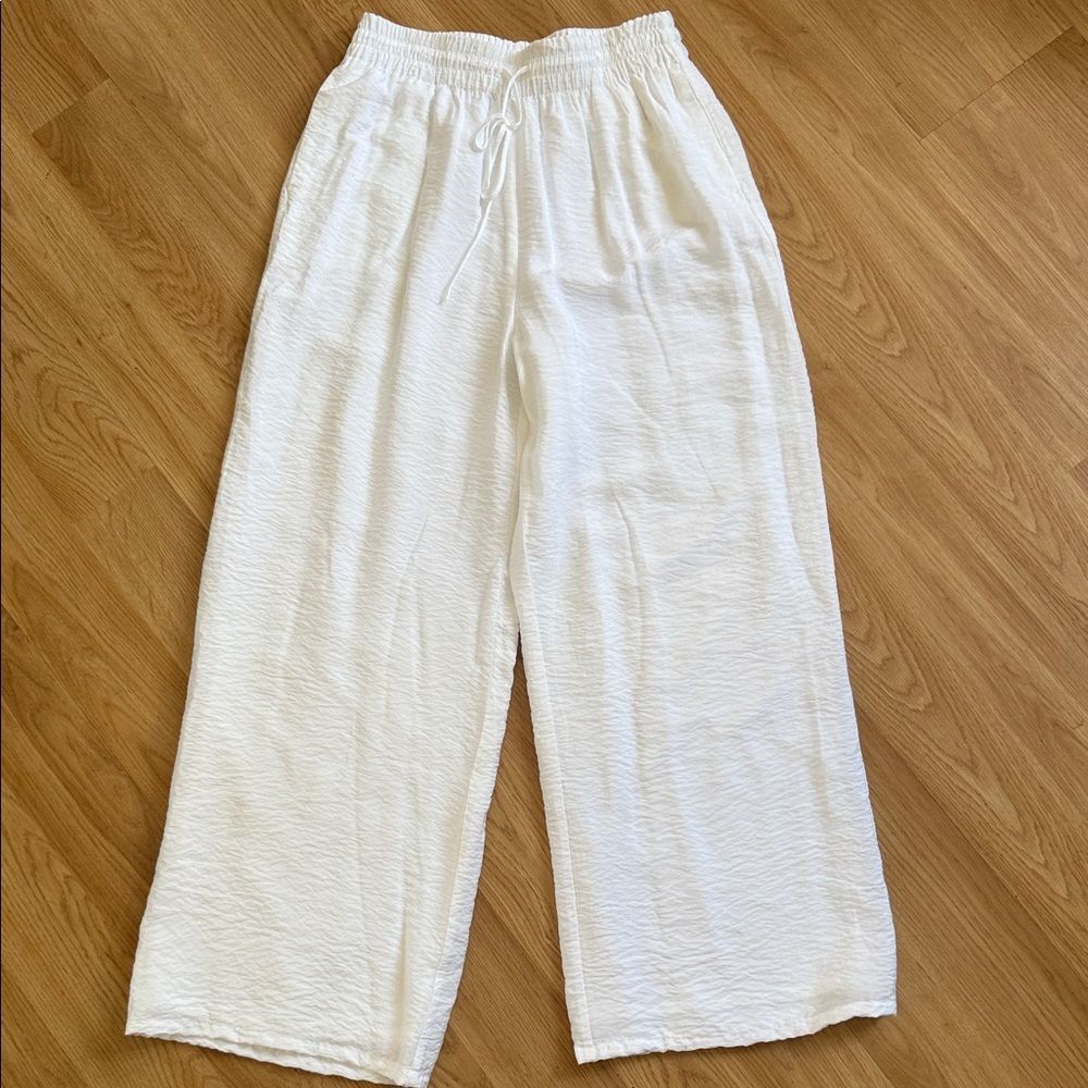 Dynamite White Wide-Leg Pants Size small high rise